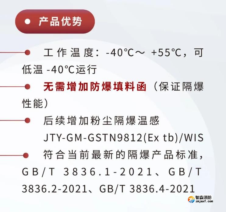 JTY-GM-GSTN9811(Ex)/WIS、GSTN9812(Ex)/WIS海灣隔爆煙感溫感產品優勢