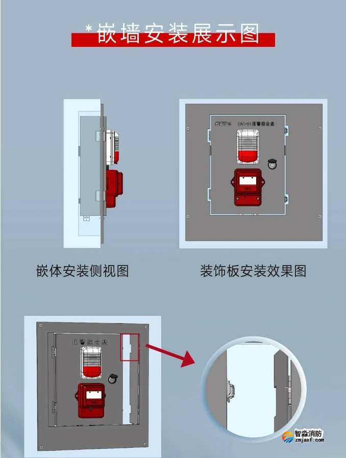 海灣消防防水防塵系列報(bào)警綜合盤(pán)安裝展示